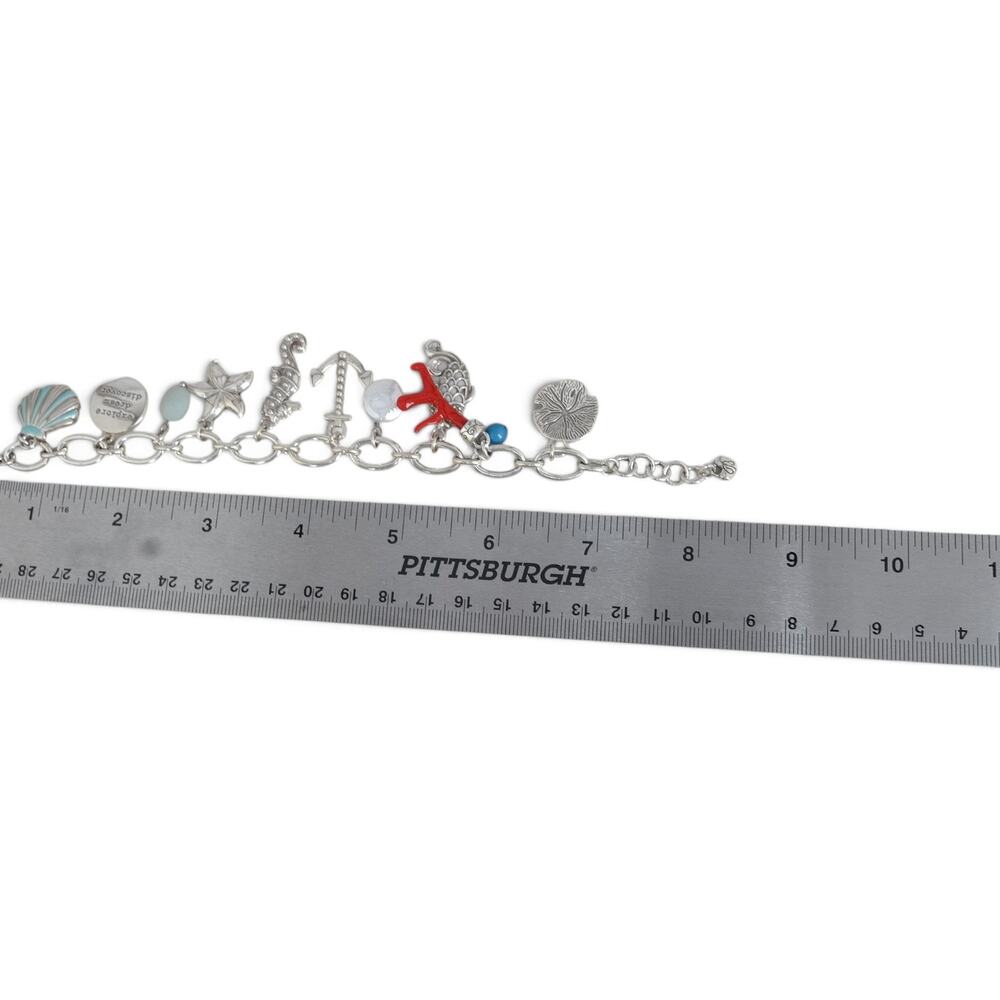 Brighton Under The Sea Charm Bracelet Seahorse Anchor Amazonite Red Coral - Picture 6 of 7